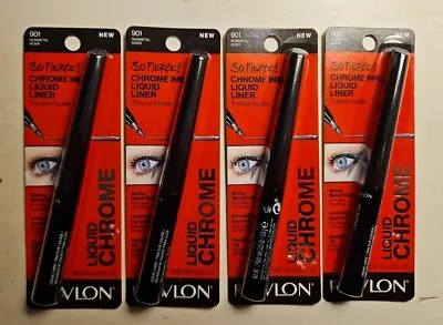 Lot Of 4 NIP Revlon So Fierce Chrome Ink Liquid Eye Liner #901 Gunmetal Acer • $21.99