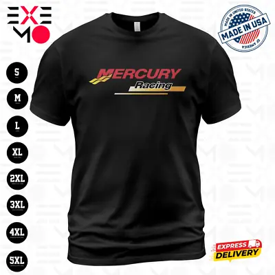 Mercury Racing Car Logo Men's Black T-Shirt Size S-5XL • $18.99