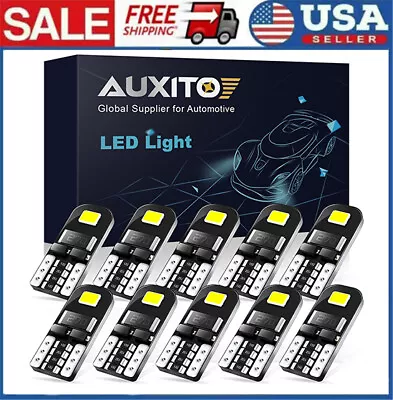 10Pcs AUXITO T10 168 194 LED License Plate Light Bulb Interior Bulbs White 6000K • $7.99