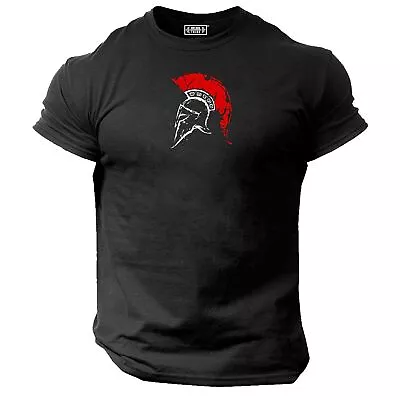 Spartan Helmet T Shirt Gym Clothing Bodybuilding Training Workout Warrior Top • £10.99