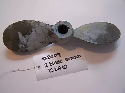 Used 12  2-Blade Bronze Sailboat Propeller 12LH10 (Lot #3009) Nautical Decor • $100