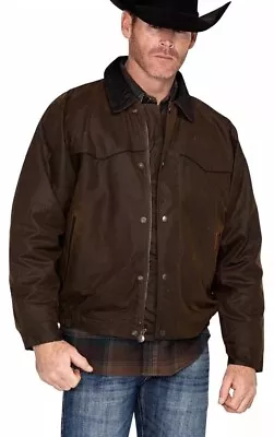 Outback Trading Men's Trailblazer Waterproof Cotton Oilskin Western Jacket S • £86.77