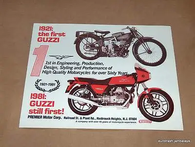 Vintage Moto Guzzi V50 500 Twin Brochure FLAWLESS! Nos Monza  • $5