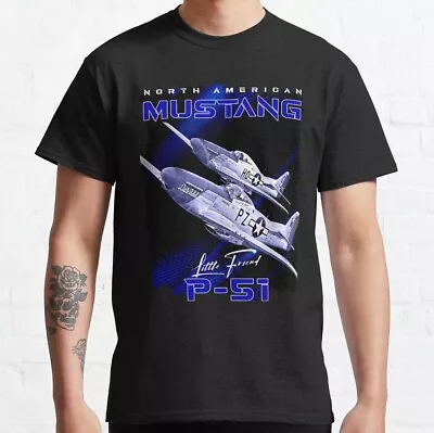 NEW BEST TO BUY Bue Design Mustang P51 Fighter Aircraft Classic T-Shirt • $22.08