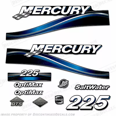 Fits Mercury 225hp Optimax Saltwater Decal Kit 2005 (Blue) • $104.95