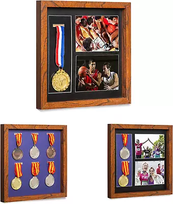 Medal Display Shadow Box - Single Medal Display Case - Perfect Medal Display-12X • $40.56