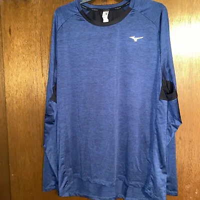 Mizuno Navy Long Sleeve Performance Shirt Men's Size XL • $14.99