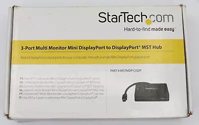 StarTech.com 3-Port Multi Monitor Mini Display Port To Display Port MST Hub • $24.13