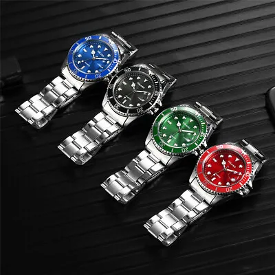 Men's Luxury Watches Stainless Steel Waterproof Quartz Business Wrist Watch • $7.65