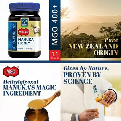 Manuka Health - MGO 400+ Honey 100% Pure New Zealand 17.6 Ounce  • $72.68