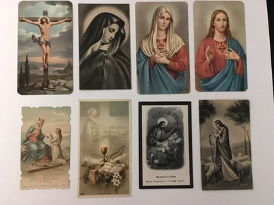 $6 • Buy 8 Vintage Catholic Holy Cards - Funeral Remembrance With Prayers 