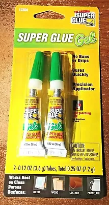 ☆ Best Deal ☆ Original Super Glue Gel 2  ☆ Big ☆ Tubes. Each .12 Oz. (3.6 Grams) • $1.49