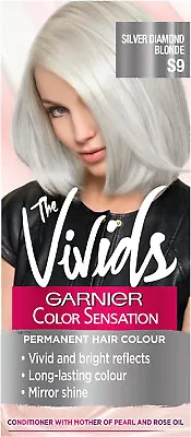 Color Sensation Vivids S9 Silver Diamond Blonde Permanent Hair Dye • £17.34