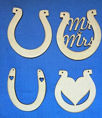 MDF Wooden Horse Shoe WeddingAnniversary Celebration Craft Shape Blanks • £2.50