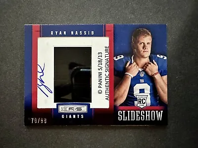 2013 Panini Rookies & Stars Slideshow Auto #31 Ryan Nassib /99 New York Giants • $4