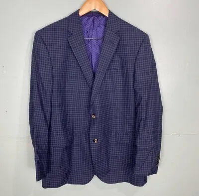 Ted Baker Endurance Mens Sz 44 R Navy Plaid Jay Sports Coat Blazer Jacket • $79.20