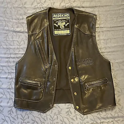 Vintage Redskins Motors  Leather Motorcycle Motorbike Vest • $22