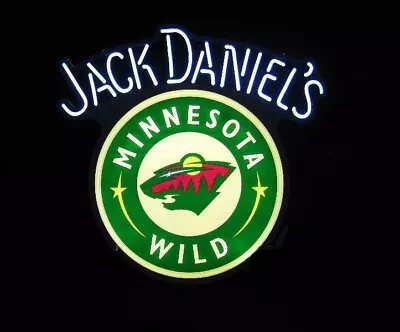 Minnesota Wild Whiskey 20 X16  Neon Lamp Light Sign Beer Bar Real Glass Open Pub • $130.79