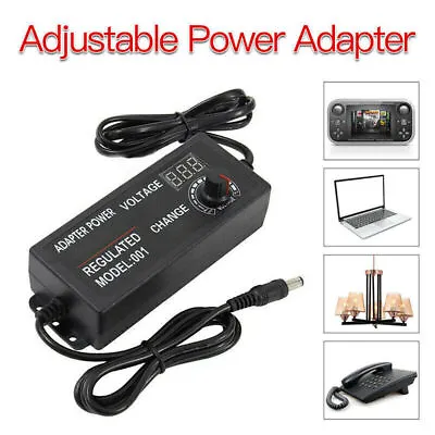 Adjustable AC/DC Power Supply Adapter Charger Variable Voltage 3V-24V Universal • $12.87