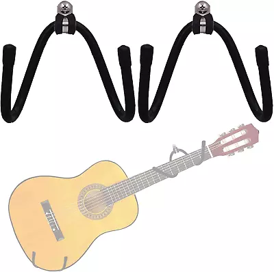Pmsanzay Horizontal Guitar Wall Mount Hanger 2 Pack Guitar Hanger Wall Hook For • $11.03