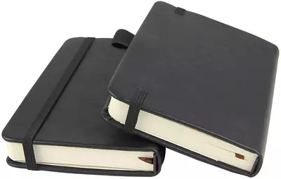 2 Pack Pocket Notebook Notepad3.5  X 5.5  Ruled PU Leather Hardcover Small No... • $13.27