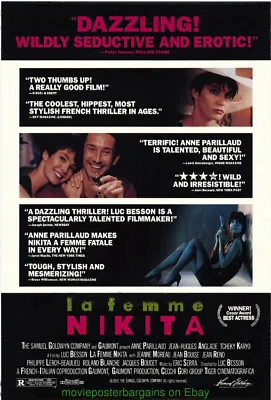 LA FEMME NIKITA MOVIE POSTER Original SS 27x40 Review Style LUC BESSON Film 1991 • $5.71