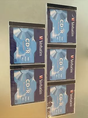 5 X Verbatim Blank Disk  CD-R 52x 700MB  BRAND NEW SEALED UNOPENED. • $5