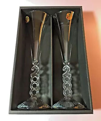 Millennium 2000 Cristal D'Arques France Collectible Champagne Flutes NIB • $20