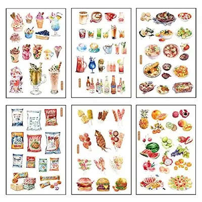 12 Sheets Food Drink Dessert Fruits Snacks Ice Cream Washi Sticker Set DIY I  • $10.45