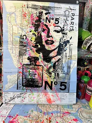 Marilyn Monroe  Chanel N5 Hand Made On Original New York Subway Map • $59