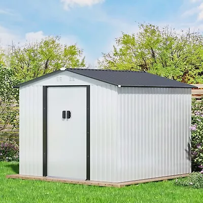 HOGYME 8x8Ft Storage Shed Outdoor Utility Tool Storage House Garden Lockable • $389.99