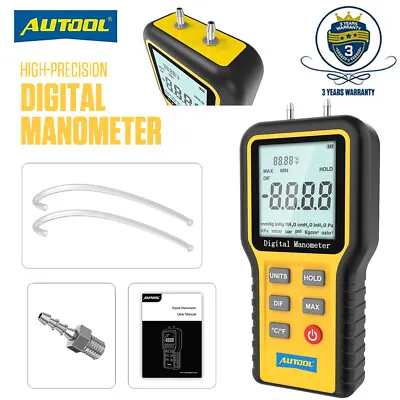 Digital Manometer Test Dual Input Differential Manometer HVAC Gas Pressure Test • $41.99