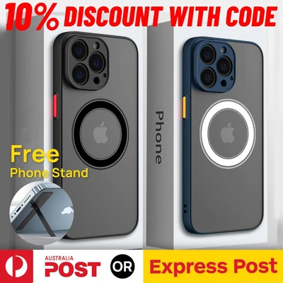 Shockproof Armor Magnetic Matte Case Cover F IPhone 15 14 13 12 11 Pro Max Xs XR • $8.95