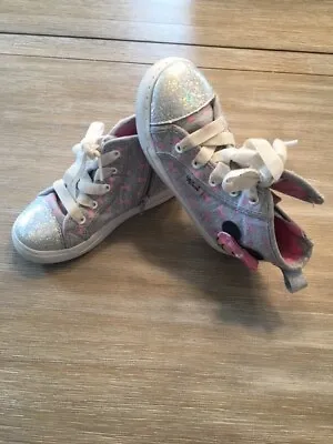 Disney Minnie Mouse Toddler Girls Light-Up High Top Silver/Pink Sneakers Size 11 • $9.94