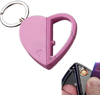 Gifts For Valentines USB Lighter Windproof Rechargeable Electronics Love Heart • $27.96