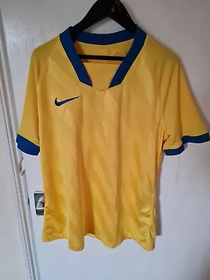 NIKE Colombia Yellow Navy Blue  Football Training Jersey Early 00s Size Large  • £12.99