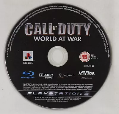 Call Of Duty World At War PS3 Playstation 3 Disc Only • $8.95