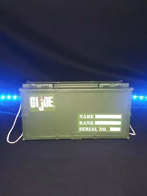 HTF Vintage GI Joe Foot Locker Trunk Case Army Green Name Rank Serial No. • $34.95