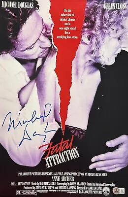 Michael Douglas Signed 12x18 Photo Fatal Attraction Autograph  Beckett Witness • $450