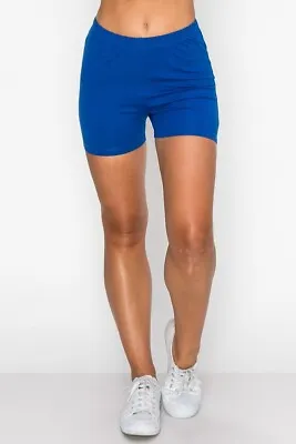 New Womens Cotton Spandex Stretch Shorts Yoga Dance Bike Workout Walking S M L • $13.99