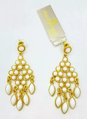 QVC Shoshanna Colorful Cabochon Chandelier Dangle Earrings White • $29.99