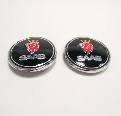 Saab Carbon Bonnet Boot Trunk Pack Set 2 Badge Emblem 93 95 9-3 9-5 Replacement • $16.99