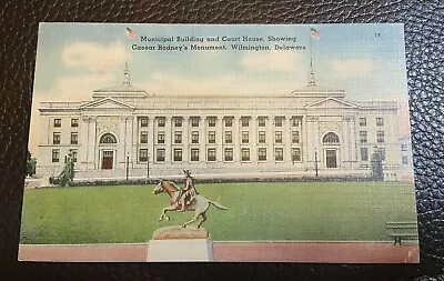 Vintage Postcard Municipal Building Court House Monument Wilmington Delaware DE • $3.99