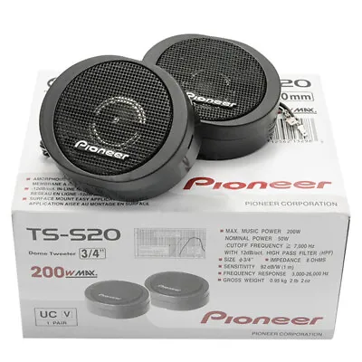 TS-S20 200W Pioneer High Power Car Loud 3/4'' Dome Tweeter Speaker Systems Black • $36.88
