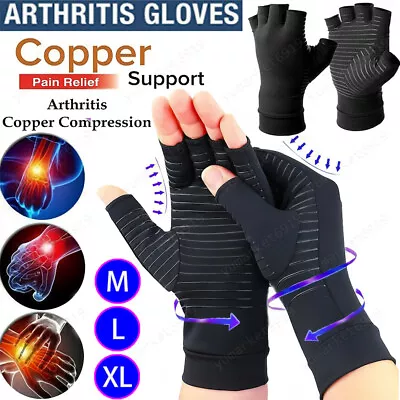 Copper Arthritis Compression Gloves Hand Support Joint Pain Relief Carpal Tunnel • $7.53