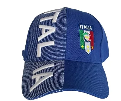 Italia Embroidered 3d Adjustable Cap  Hat Football Baseball Style Italy Flag • $24.95