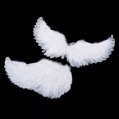 Swallow Shape White Angel Feather Wings With Elastic Straps For Kids Party Decor • $9.15