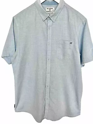 BILLABONG Men's XL All Day Chambray Blue Short Sleeve Button Down Surf Shirt • $12.99