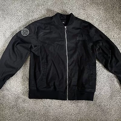 Jacket Streetwear Men’s Full Zip Vintage Brixton 90s Hip Hop Black Bomber Large • $24.97