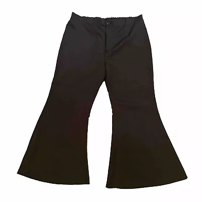 Men’s Flare Trousers In Black Polyester Smiffys Costume XL 70s Elvis Disco • £15